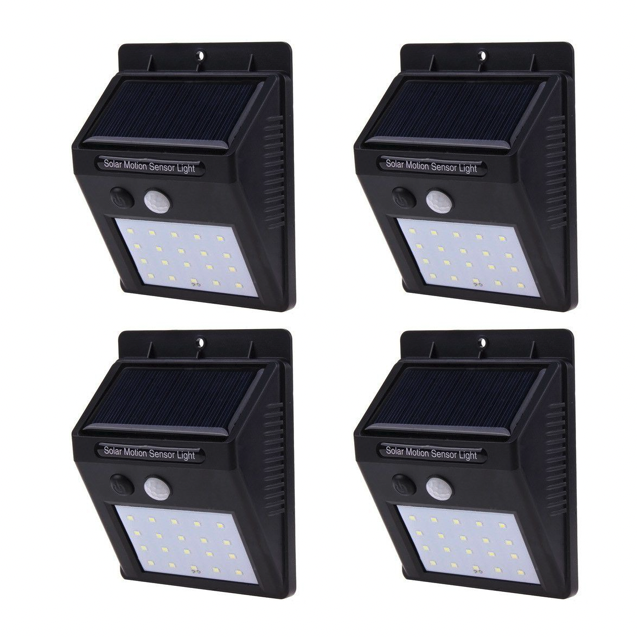 25 Led Solar Sensor Wall Light - 4 Pack 