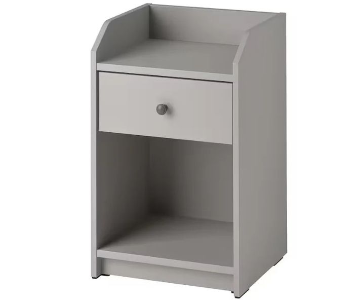 Modern Grey Nightstand with Drawer &amp; Shelf