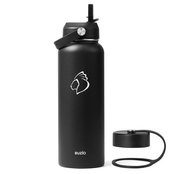 BUZIO 1.18 L Insulated Stainless Steel Water Bottle Black