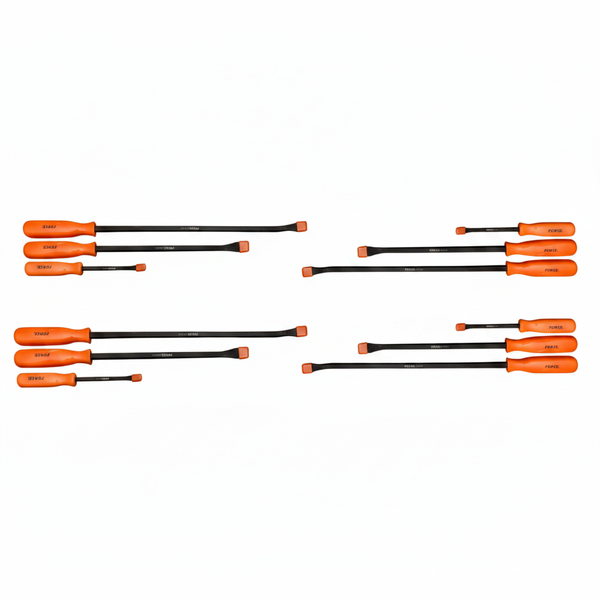 Force 4 Piece Pry Bar Set for Automotive and Construction Use - 2 Pack