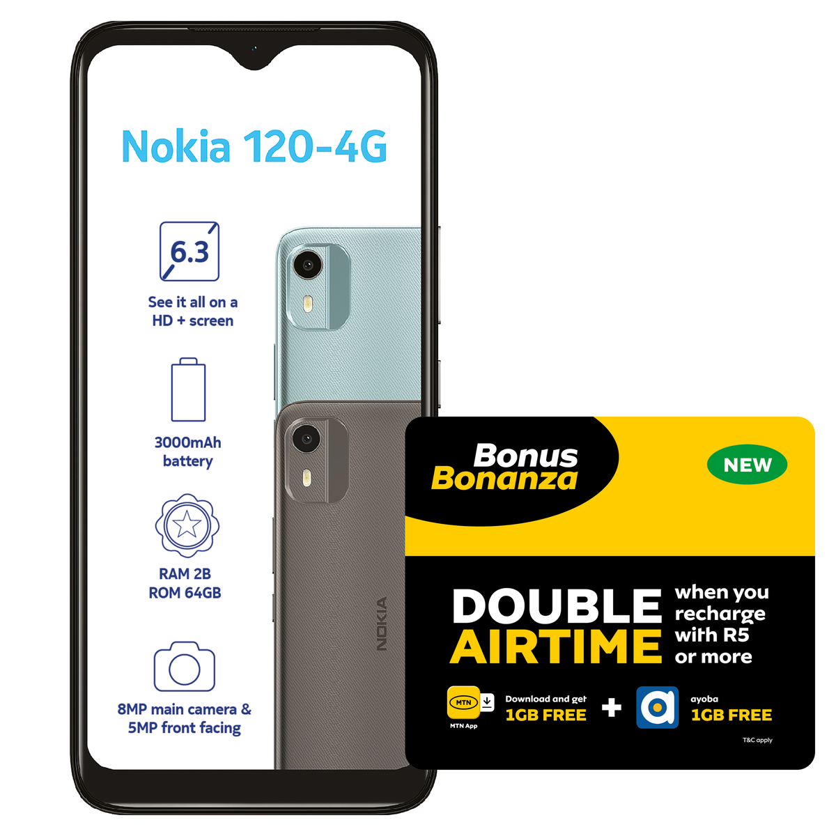 Nokia 120-4G 64GB Dual Sim - Light Mint
