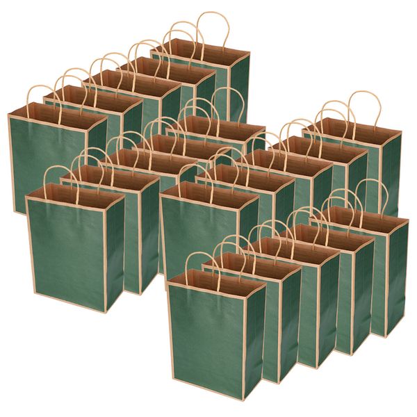 20 Pieces Dark Green Bags - 21x11x27.5cm Gift Wrap