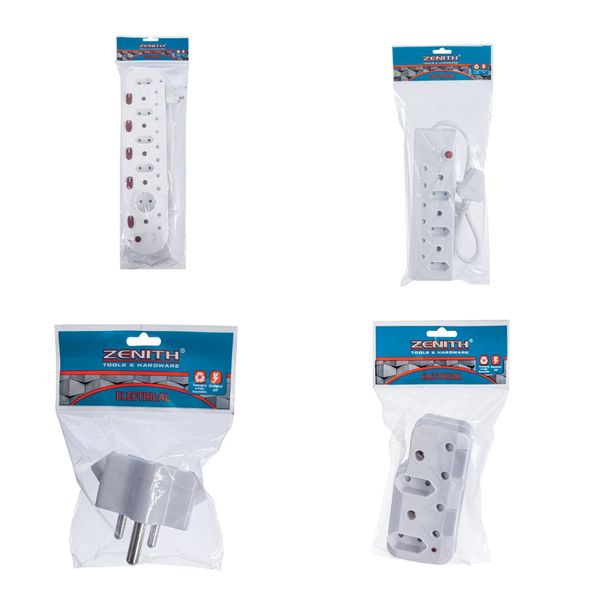 Multiplug 6 Way &amp; 10 Way + Plug Adaptor 1X 3Pin 2x 2Pin + Cable Twirly 1.8m
