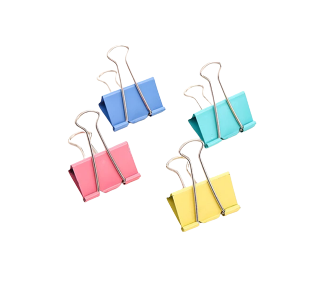 Metal Multi Colored Binder Clips 24 PCS