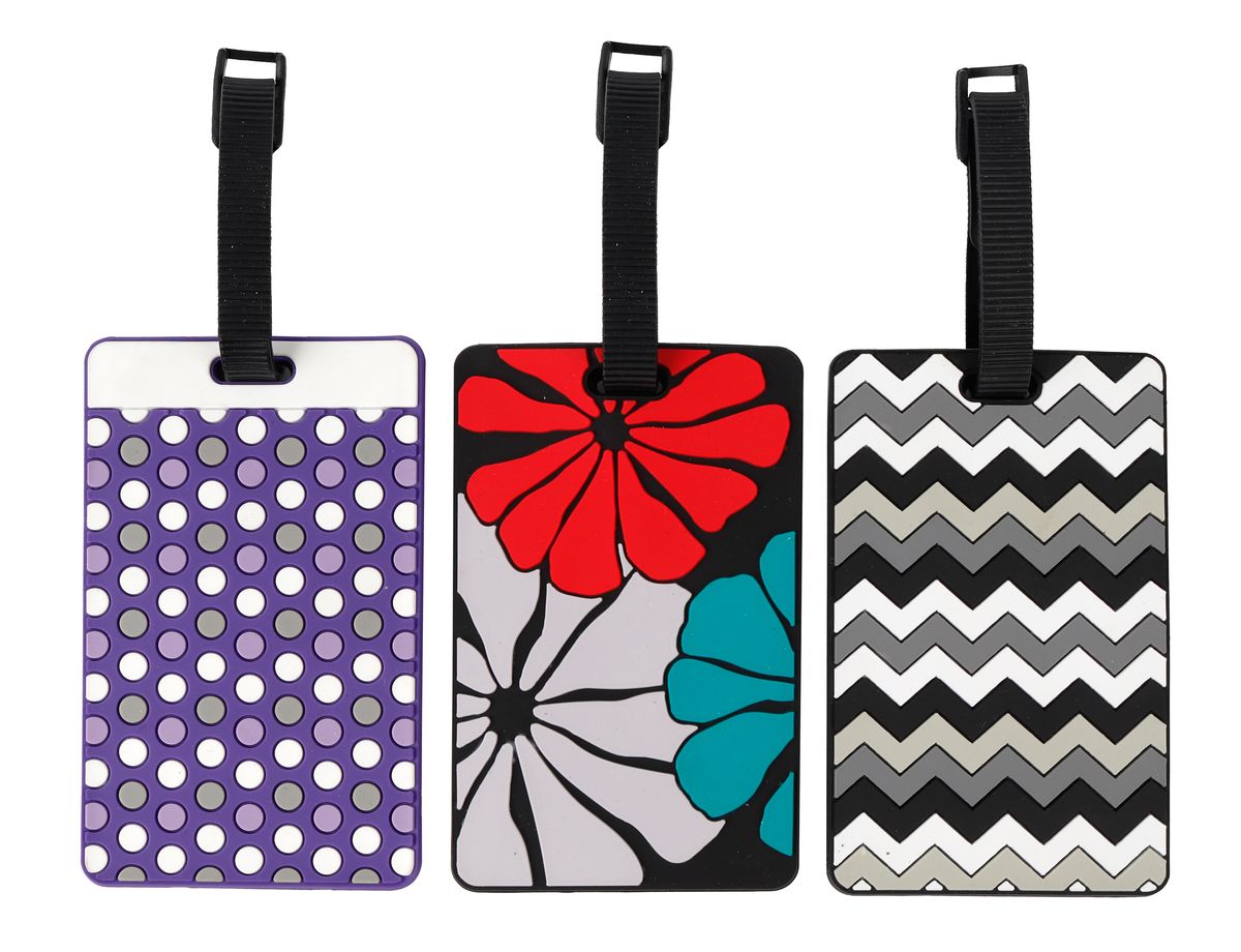 TravelQuip Rubber Luggage Tag - Assorted Zig Zag / Polka Dot /Floral