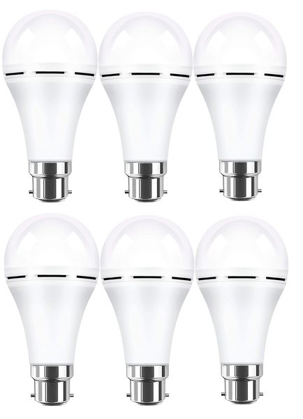 Battery Operated, Rechargeable Emergency 9W LED Bulb, BASE:B22 -6 in a pack