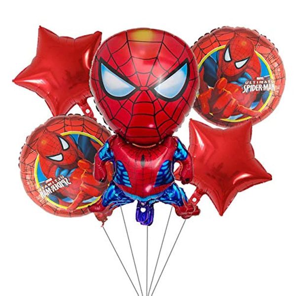 Superhero Spiderman Balloon Bouquet - 5 Piece