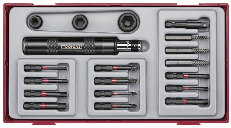 TengTools - 1/4" Impact Driver Set, 19 Piece - TTID19