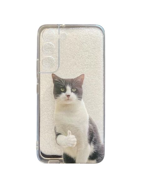 AMA Clear Silicone Case Funny Cat Pattern For Samsung Galaxy A12/ M12