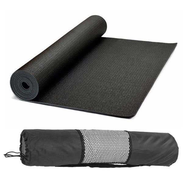 Yoga Mat with Bag - 0.6mm Thick - Black