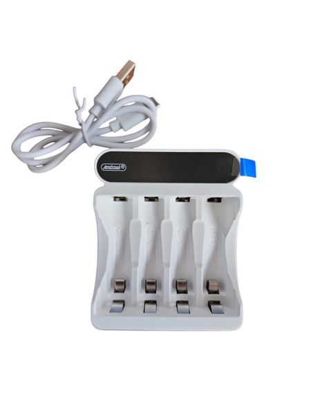 Andowl - AA &amp; AAA Smart LCD Battery USB Charger CD48