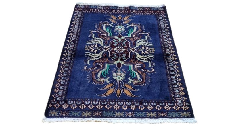 Persian Turkaman Carpet 125cm x 88cm Hand Knotted