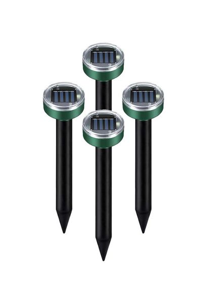 4 Piece Of Outdoor Solar Powered Mole Repellent For Garden Yard Waterproof