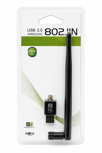 USB 2.0 Wireless WiFi Adapter 802.11N 1800Mbps with-Gain External Antenna