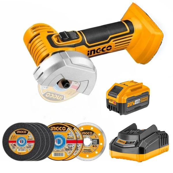 Ingco - Mini Cut-off Tool/Grinder - 20V with 7.5Ah Battery and Charger
