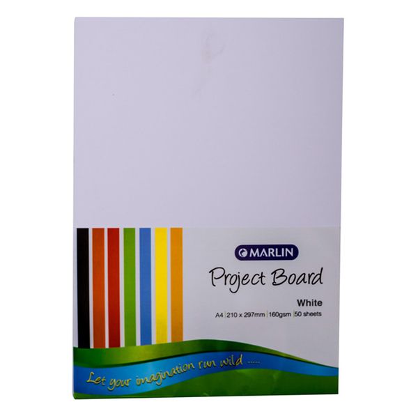 Marlin Project Boards A4 160gsm 50's White