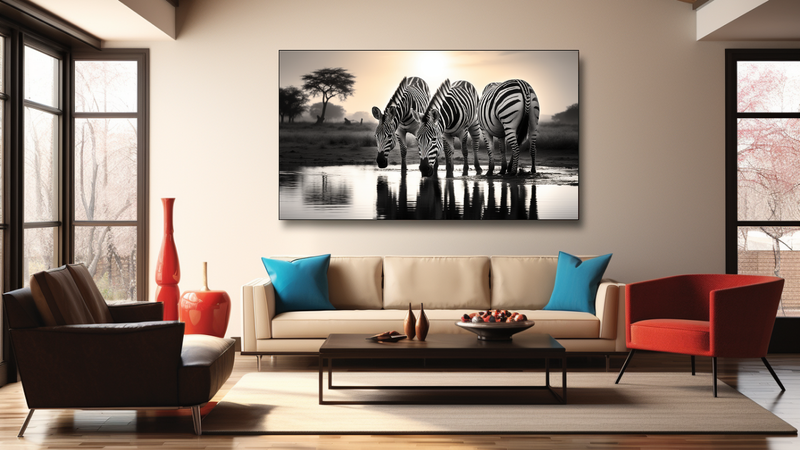 Canvas Wall Art - Monochrome Zebra Majesty - HD0220