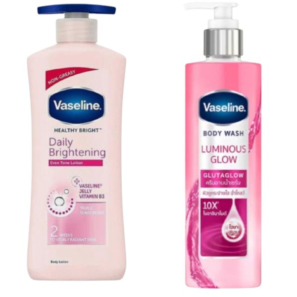 Vaseline Daily Brightening Body Lotion &amp; Luminous Glow Body Wash Pack