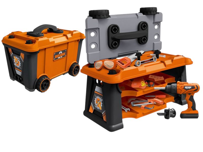 65-Piece Kids Tool Box &amp; Workbench Playset - My First Deluxe Workshop