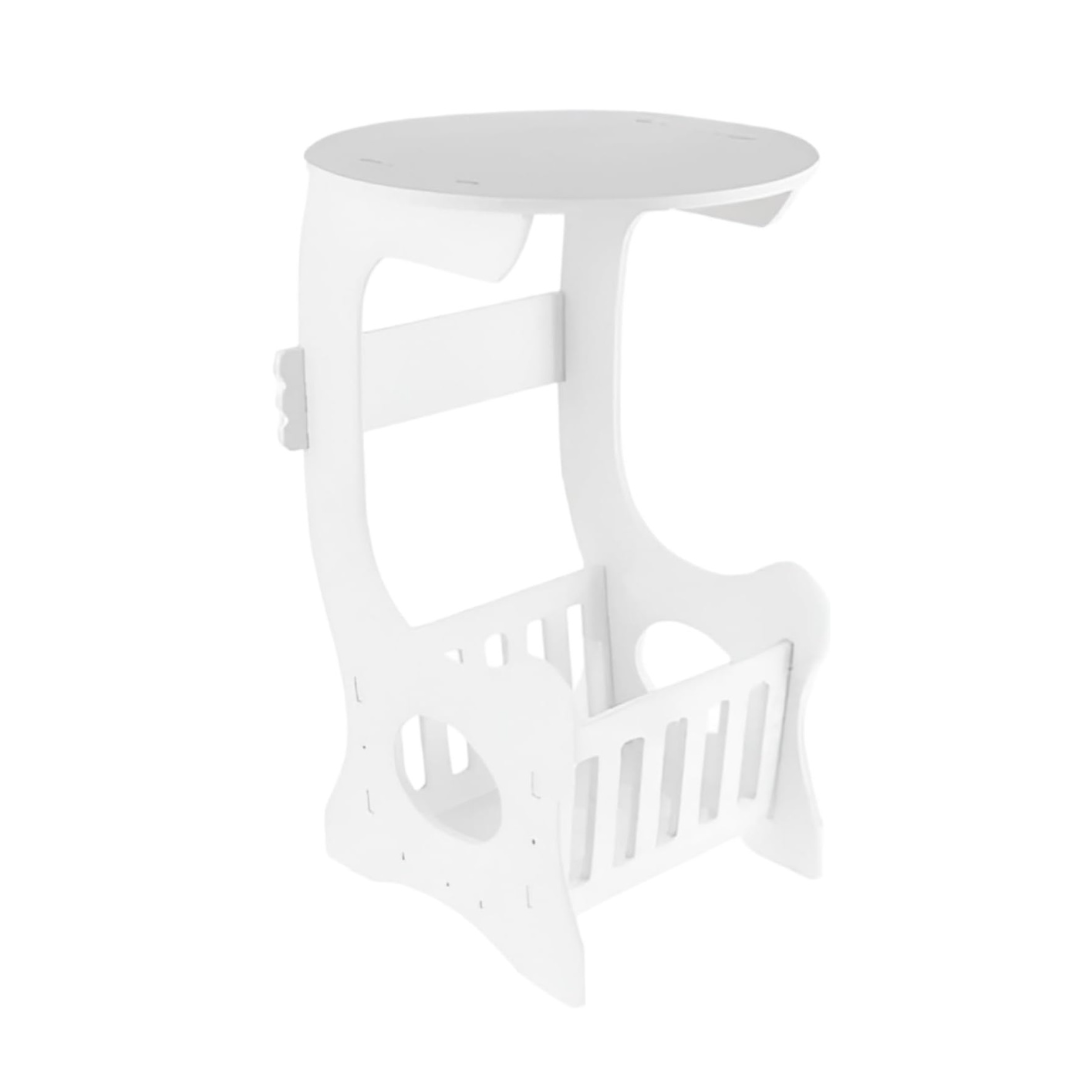 Small round table with storage basket for living room or bedroom nkosi