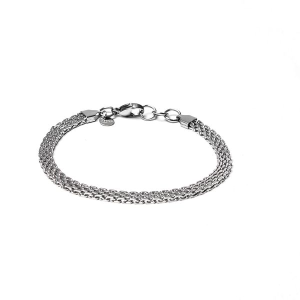Women Stainless Steel Link Bracelet, Knitted Style