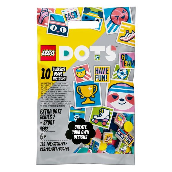 LEGO DOTS Extra DOTS Series 7 - SPORT 41958 DIY Decoration Kit, 115 pcs