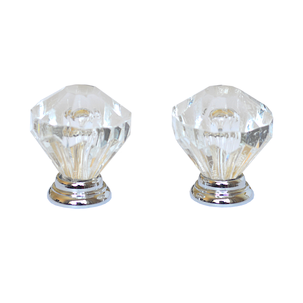 Project Solutions Cone Acrylic Knob Silver 2Pack