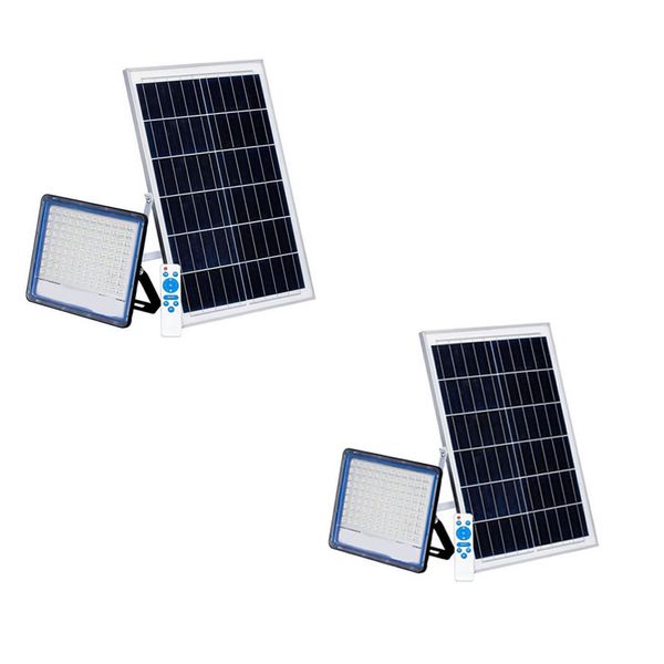 2 Set Of 100W Solar Flood Light with Remote