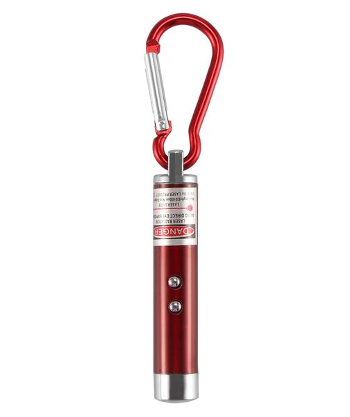 3 in 1 Laser Light Pointer Key Chain Flashlight Money Detector (Red)