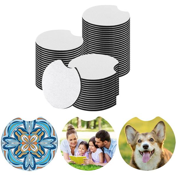 Sublimation Car Cup Blanks Mat for Diy Car Coasters Painting 15 Pcs