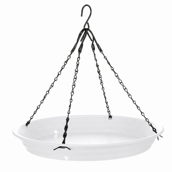 Bird Feeder Seed Catcher Tray with Drainage Holes White