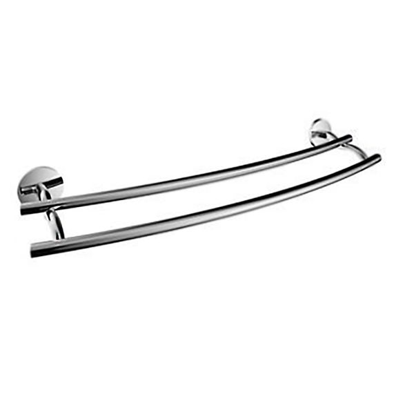 Kirk Aqua Tan Zinc Double Towel Rail in Chrome Plated Finish