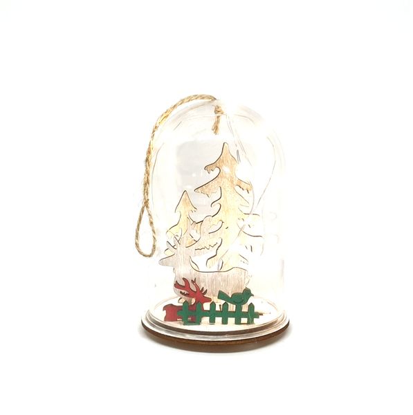 Glass Christmas Dome Reindeer Decoration