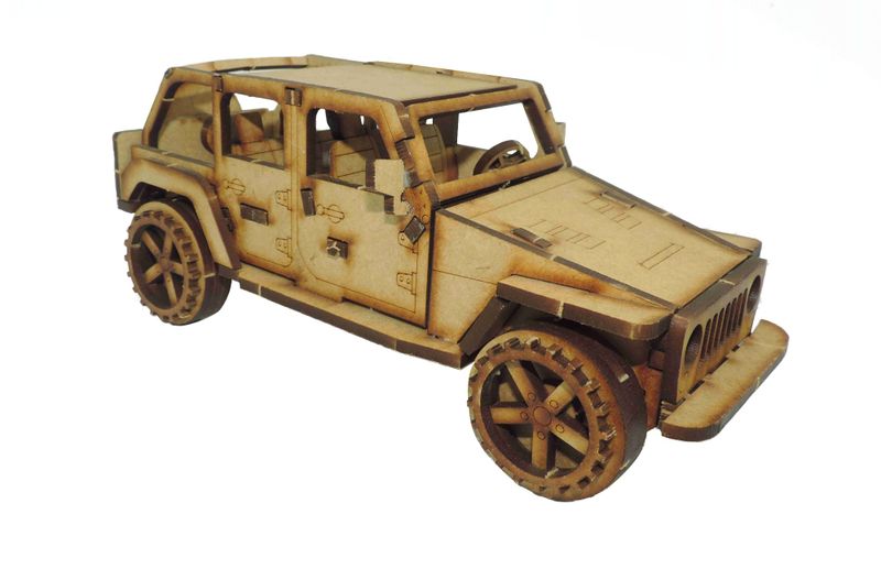 Jeep Wrangler Rubicon SUV 3D Puzzle Wooden 3D Model
