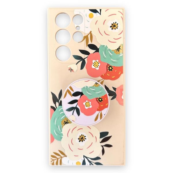 AMA Floral Pattern Phone Case With Stand-Out Holder For Samsung A52 / A52s