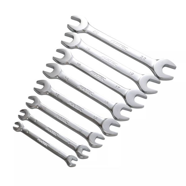 Fixtec 8 Piece Industrial Open-End Spanner Set