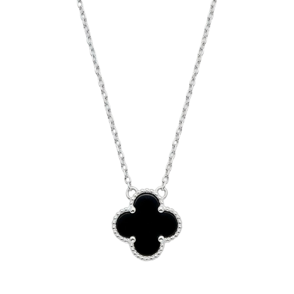 Agate Clover 45cm Necklace Sterling Silver 925