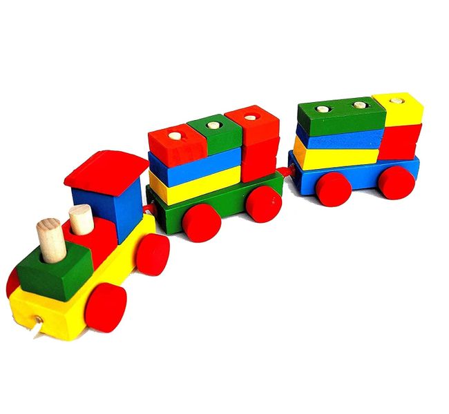Wooden Toy Train Shape and Colour Sorter Educational Toys for Kids