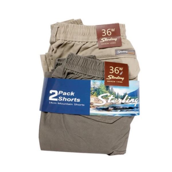 Sterling 14cm Twin Pack Cream/Taupe Mountain Shorts