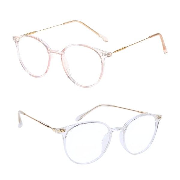 2 Pack - Blue Light Protection Eyeglasses With Clear Frames - Pink &amp; Blue