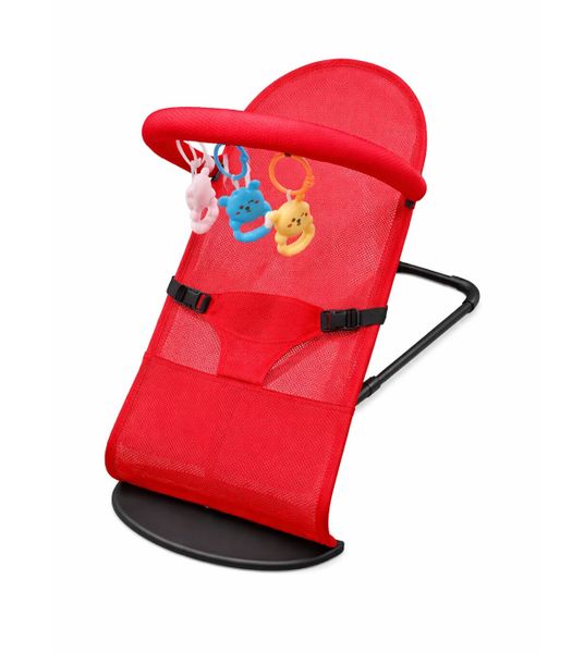 Portable Baby Bouncer Chair with Mesh Fabric &amp; Toy Bar