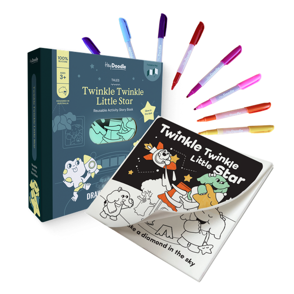HeyDoodle Twinkle Twinkle Little Star Tales - Reusable Colouring Book