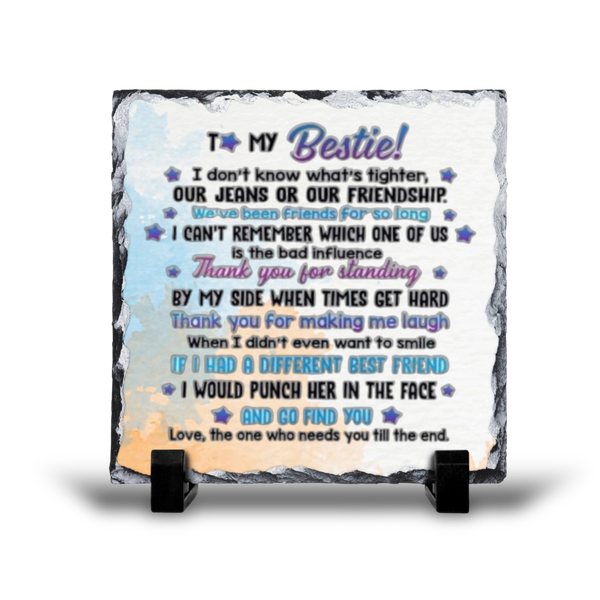 To My Bestie Gift Rock Slate