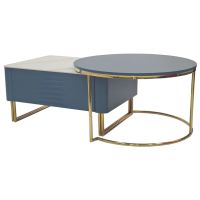 Modern and Stylish Blue and Gold Coffee Table -CT64