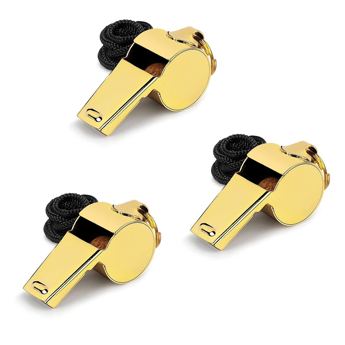 3 Pack Stainless Steel Whistles with Lanyard Super Loud Coach Sport Gift