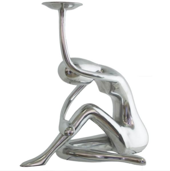 Silver Metal Candle Holder