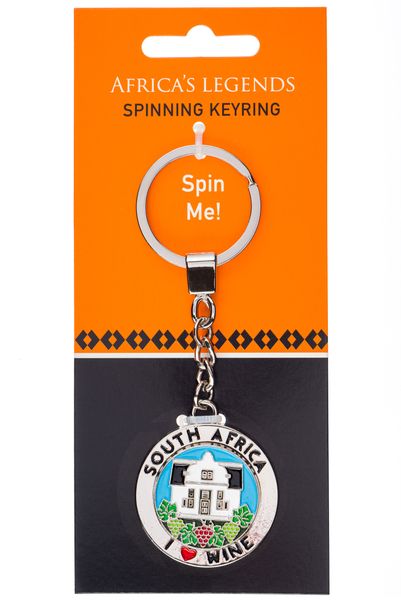 Africa's Legends - Spinning Keyring For Carrying Keys With Style - Wine