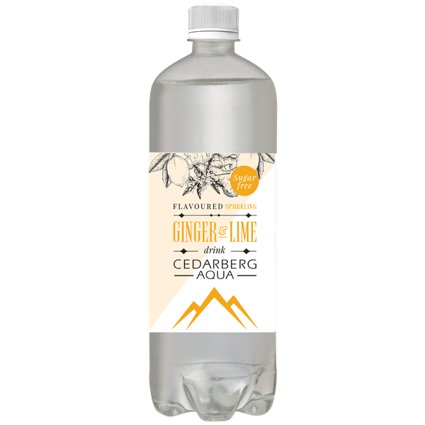12 x 1l Sugar-Free Cedarberg Aqua Ginger &amp; Lime Sparkling Water