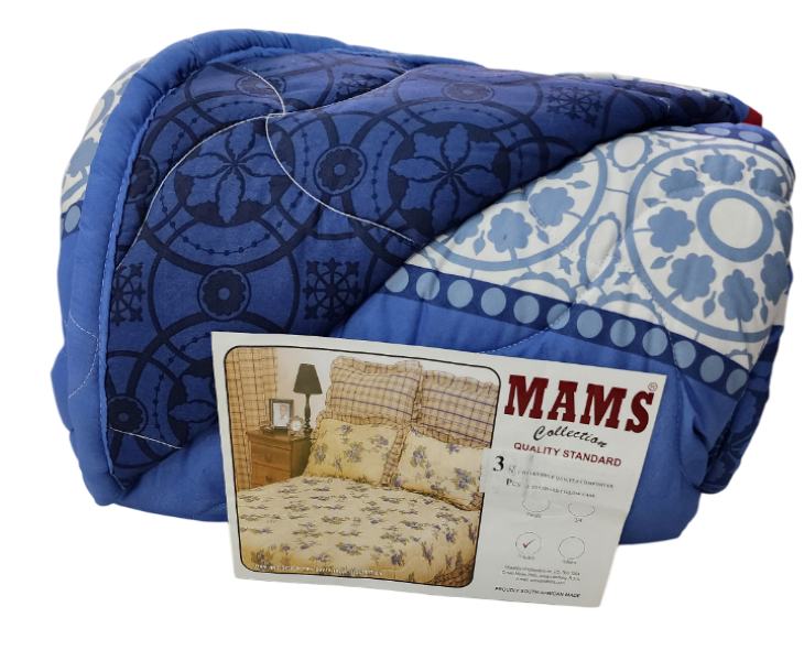 Mams Collection 3 Piece Blue Reversible Quilted image
