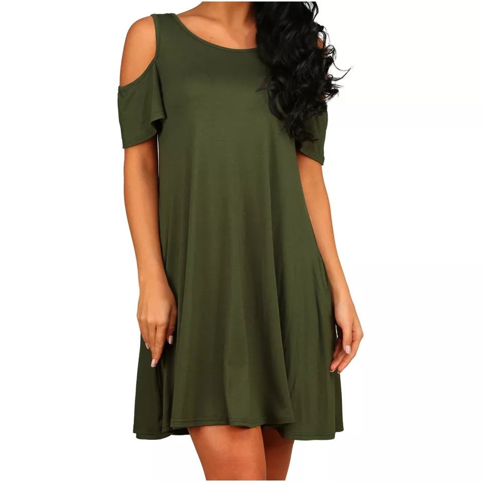 Olive Green Open Shoulder Dress | Buy Online in South Africa | takealot.com